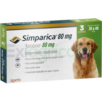 SIMPARICA 10MG POR 3 UNIDADES 20 - 40KG SIMPARICA 10MG POR 3 UNIDADES 20 - 40KG