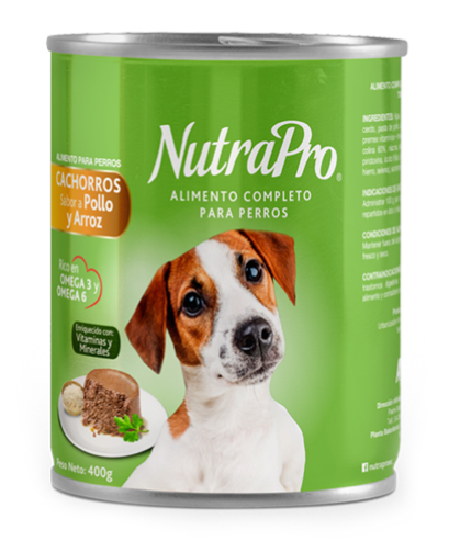 NUTRAPRO CACHORRO POLLO Y ARROZ ALIMENTO HUMEDO 400GR
