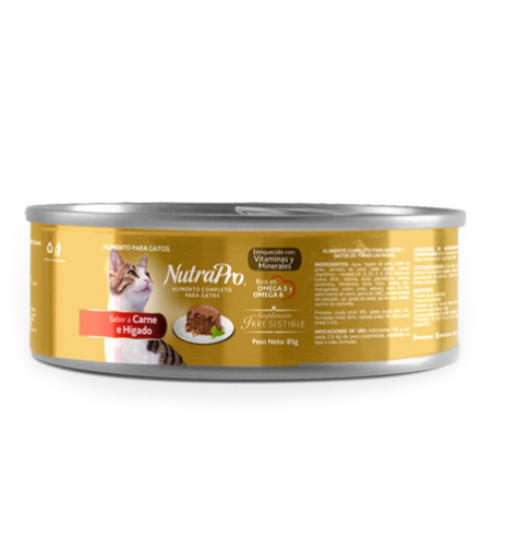 NUTRAPRO GATOS CARNE E HIGADO ALIMENTO HUMEDO 85GR