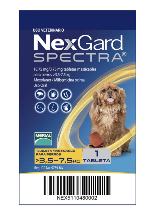 NEXGARD SPECTRA - ANTI PULGASPARA PERROS DE 3.6 / 7.5KG